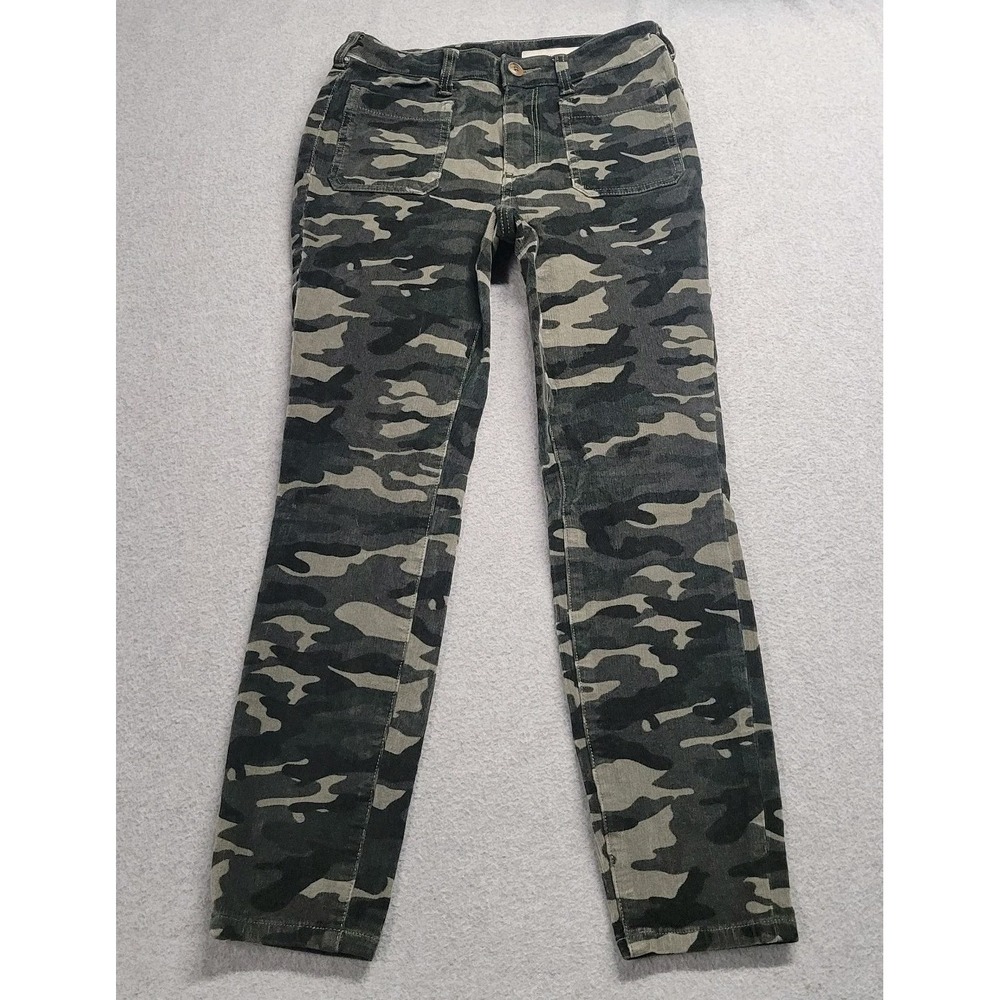 Pilcro and the Letterpress Anthropologie Camo Corduroy High Rise Skinny Pants 27